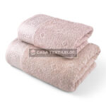 Prosoape de baie din bumbac – Labirint Roz Pudra