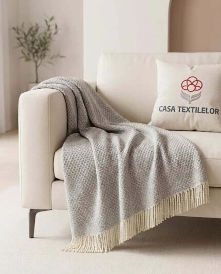 Patura din bumbac Puncte Gri 210x230CM