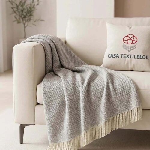 Patura din bumbac Puncte Gri 210x230CM