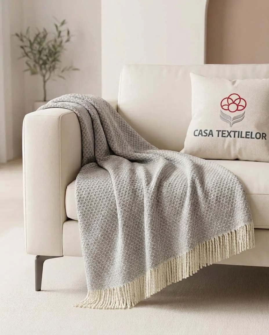 5 Patura din bumbac Puncte Gri 210x230CM