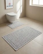 Set 2 covorașe baie 100% bumbac – Romburi, Gri