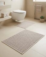 Set 2 covorașe baie 100% bumbac – Diamond, Maro
