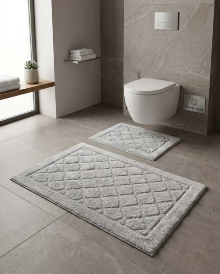 Set 2 covorașe baie 100% bumbac – Royal Diamond, Gri