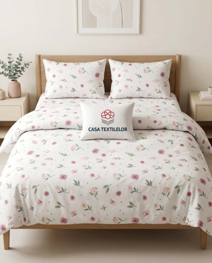 Lenjerie de pat din Bumbac 100% Flanel (baica) – Spring Bloom