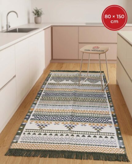 Covor din bumbac 80x150 cm cu două fețe - Ethno – Casa Textilelor Moldova